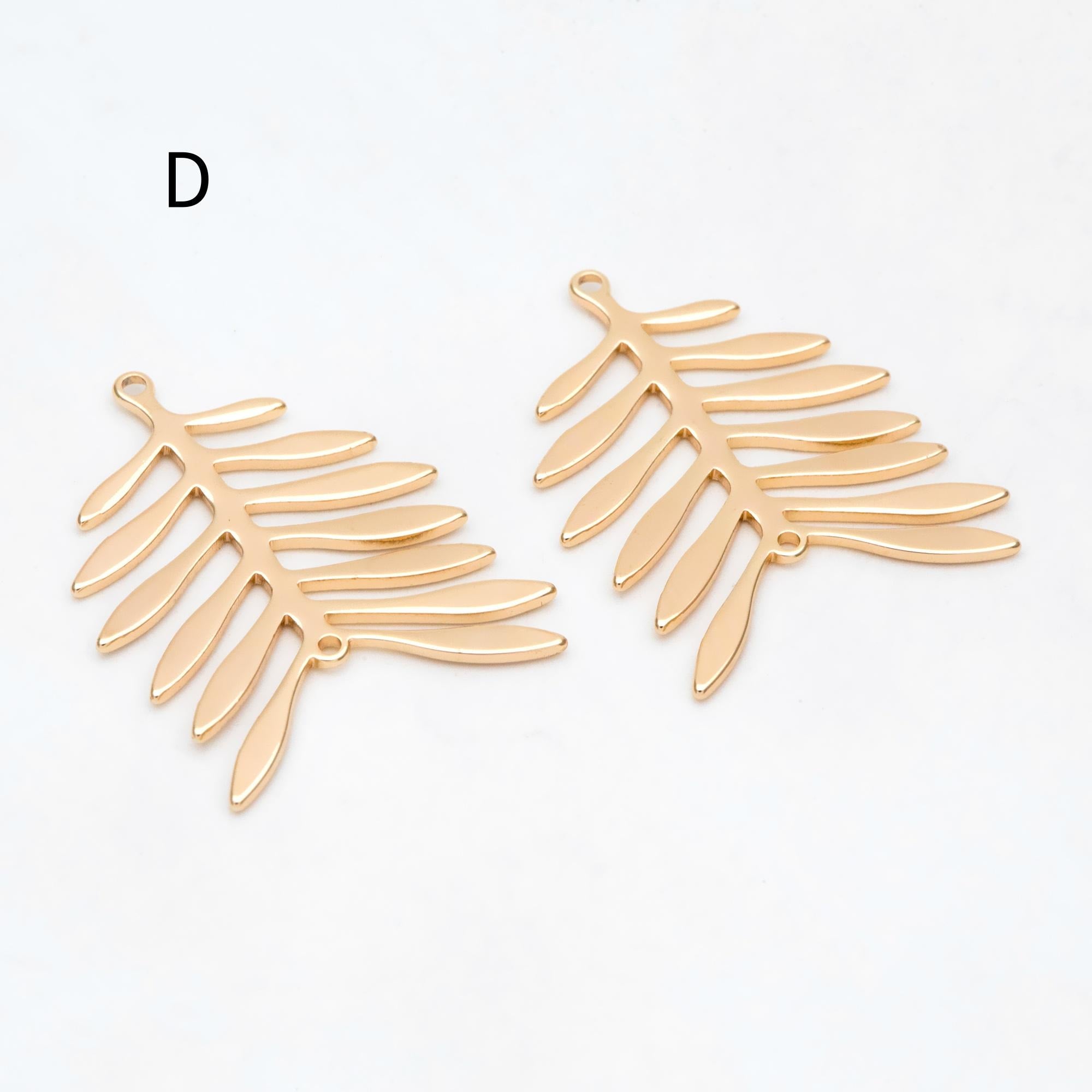 10pcs Gold/ Silver Tone Leaf Charm Pendants, Gold/ Rhodium plated Brass, Lead Nickel Free (GB-3057)
